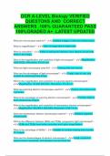 OCR A-LEVEL Biology VERIFIED QUESTONS AND CORRECT ANSWERS &period;100&percnt; GUARANTEED PASS 100&percnt;GRADED A&plus; &period;LATEST UPDATED