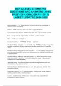 OCR A LEVEL CHEMISTRY QUESTIONS AND ANSWERS &period;100&percnt; PASS 100&percnt; GRADED A&plus; 100 &percnt; LATEST UPDATED 2024-2025