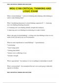 WGU C168 CRITICAL THINKING AND LOGIC EXAM
