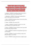 TABE TEST Math & Reading  Comprehesive Cmplete Questions  with Correct Answers Already  Graded &lpar;2025&sol;2026 VERSION&rpar;