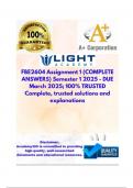 FBE2604 Assignment 1 &lpar;COMPLETE ANSWERS&rpar; Semester 1 2025 - DUE March 2025&semi; 100&percnt; TRUSTED Complete&comma; trusted solutions and explanations