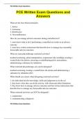 PCE Written Exam Questions