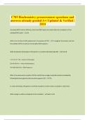 C785 Biochemistry preassessment questions and answers already graded A&plus;&vert; Updated & Verified &vert;