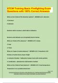 STCW Training Basic Firefighting Exam  Questions with 100&percnt; Correct Answers