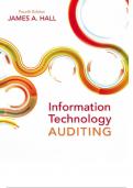 Test Bank for Information Technology Auditing&comma; 4th Edition by James A&period; Hall ISBN