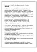 Governance Final Review Questions With Complete Solutions