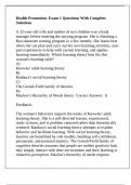 Health Promotion- Exam 1 Questions With Complete Solutions