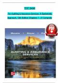 TEST BANK For Auditing & Assurance Services&colon; A Systematic Approach&comma; 12th Edition By William Messier Jr&comma; Steven Glover&comma; Verified Chapters 1 - 21&comma; Complete Newest Version