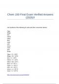 Chem 150 Final Exam Verified Answers &lpar;2025&rpar;&excl;&excl;