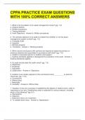 CPPA PRACTICE EXAM QUESTIONS WITH 100&percnt; CORRECT ANSWERS 