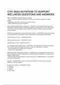 C787 WGU NUTRITION TO SUPPORT WELLNESS QUESTIONS AND ANSWERS