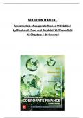 Solution manual for  fundamentals of corporate finance 11th Edition  by Stephen A&period; Ross and Randolph W&period; Westerfield  All Chapters 1-26 Covered