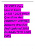 CFI CBCA Core Course Exam LATEST 2025 WITH Questions And CORRECT VERIFIED Answers &lpar;Verified And Updated 2025 GUARANTEED 100&percnt; PASS