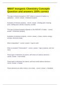 NMAT Inorganic Chemistry Concepts Question and answers 100&percnt; correct 