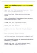 NMAT Vocabulary Question and answers rated A&plus; 
