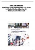 Solution manual  for Foundations of financial management 18th edition  by Stanley block and Geoffrey Hirt  All Chapters 1-21 Covered