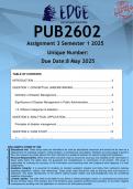 PUB2602 Assignment 3 PORTFOLIO &lpar;ANSWERS&rpar; Semester 1 2025 - DISTINCTION GUARANTEED