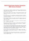 NU372 Final Exam Practice Questions With Correct Answers