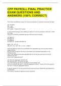 CPP PAYROLL FINAL PRACTICE EXAM QUESTIONS AND ANSWERS &lpar;100&percnt; CORRECT&rpar; 