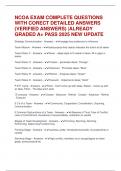 NCOA EXAM COMPLETE QUESTIONS WITH CORECT DETAILED ANSWERS &lpar;VERIFIED ANSWERS&rpar; &vert;ALREADY GRADED A&plus; PASS 2025 NEW UPDATE