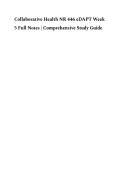 Collaborative Health NR 446 eDAPT Week 5 Full Notes &vert; Comprehensive Study Guide