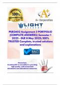 PUB2602 Assignment 3 PORTFOLIO &lpar;COMPLETE ANSWERS&rpar; Semester 1 2025 - DUE 8 May 2025&semi; 100&percnt; TRUSTED Complete&comma; trusted solutions and explanations&period;