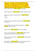 PHYS 261 - LAB QUIZ 2 EXAM QUESTIONS AND ANSWERS A COMPLETE SOLUTION THAT COVERS 2024&sol;2025 ALL ANSWERS GET IT 100&percnt; CORRECT VERIFIED&sol;DETAILED BEST GRADED A&plus; FOR SUCCESS