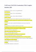 NAB Exam &lpar;NAB NHA Examination&rpar; With Complete Solutions 2024