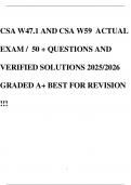 CSA W47&period;1 AND CSA W59 ACTUAL EXAM &sol; 50 &plus; QUESTIONS AND VERIFIED SOLUTIONS 2025&sol;2026 GRADED A&plus; BEST FOR REVISION &excl;&excl;&excl;
