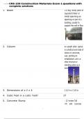 CNS 220 Construction Materials Exam 1 questions with complete solutions 