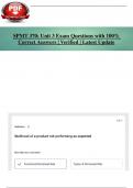 SPMT 370&colon; Unit 3 Exam Questions with 100&percnt; Correct Answers &vert; Verified &vert; Latest Update