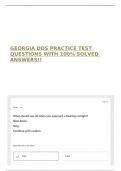 GEORGIA DDS PRACTICE TEST QUESTIONS WITH 100&percnt; SOLVED ANSWERS&excl;&excl; 
