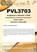 PVL3703 Assignment 1 &lpar;COMPLETE ANSWERS&rpar; Semester 1 2025  - DUE  March 2025