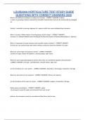 LOUISIANA HORTICULTURE TEST STUDY GUIDE QUESTIONS WITH CORRECT ANSWERS 2025