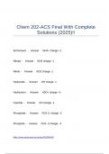 Chem 202-ACS Final With Complete Solutions &lpar;2025&rpar;&excl;&excl;