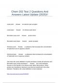 Chem 202 Test 2 Questions And Answers Latest Update &lpar;2025&rpar;&excl;&excl;