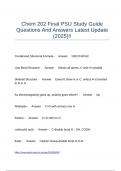 Chem 202 Final PSU Study Guide Questions And Answers Latest Update &lpar;2025&rpar;&excl;&excl;