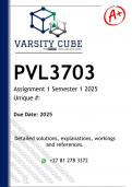 PVL3703 Assignment 1 &lpar;DETAILED ANSWERS&rpar; Semester 1 2025 - DISTINCTION GUARANTEED 