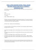 PADI&comma; OPEN WATER DIVER&comma; FINAL EXAM REVIEW QUESTIONS WITH CORRECT ANSWERS 2025