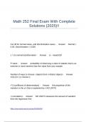 Math 252 Final Exam With Complete Solutions &lpar;2025&rpar;&excl;&excl;