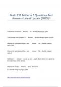 Math 252 Midterm 3 Questions And Answers Latest Update &lpar;2025&rpar;&excl;&excl;