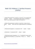Math 252 Midterm 1 Verified Answers &lpar;2025&rpar;&excl;&excl;
