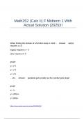 Math252 &lpar;Calc Ii&rpar; F Midterm 1 With Actual Solution &lpar;2025&rpar;&excl;&excl;