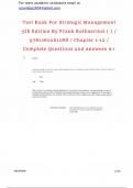 Test Bank For Strategic Management  5th Edition By Frank Rothaermel &lpar; &rpar; &sol;  9781260261288 &sol; Chapter 1-12 &sol;  Complete Questions and Answers A&plus;Test Bank For Strategic Management  5th Edition By Frank Rothaermel &lpar; &rpar; &sol;  9781260261288 &sol; Chapter 1-12 &sol;  Complete