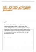 AAPC - CRC TEST 1 LATEST &lpar;2025&rpar; QUESTIONS WITH 100&percnt; CORRECT ANSWERS&excl;&excl;