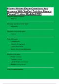 Pilates Written Exam Questions And Answers With Verified Solution Already Passed&excl;&excl;&excl; Latest Updated 2025