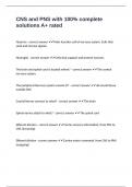CNS and PNS with 100&percnt; complete solutions A&plus; rated