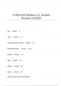 CHEM 203 Midterm -1 Verified Answers &lpar;2025&rpar;&excl;&excl;