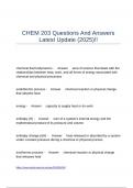 CHEM 203 Questions and answers latest update &lpar;2025&rpar;&excl;&excl;