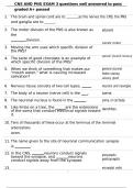 CNS AND PNS EXAM 3 questions well answered to pass graded A&plus; passed